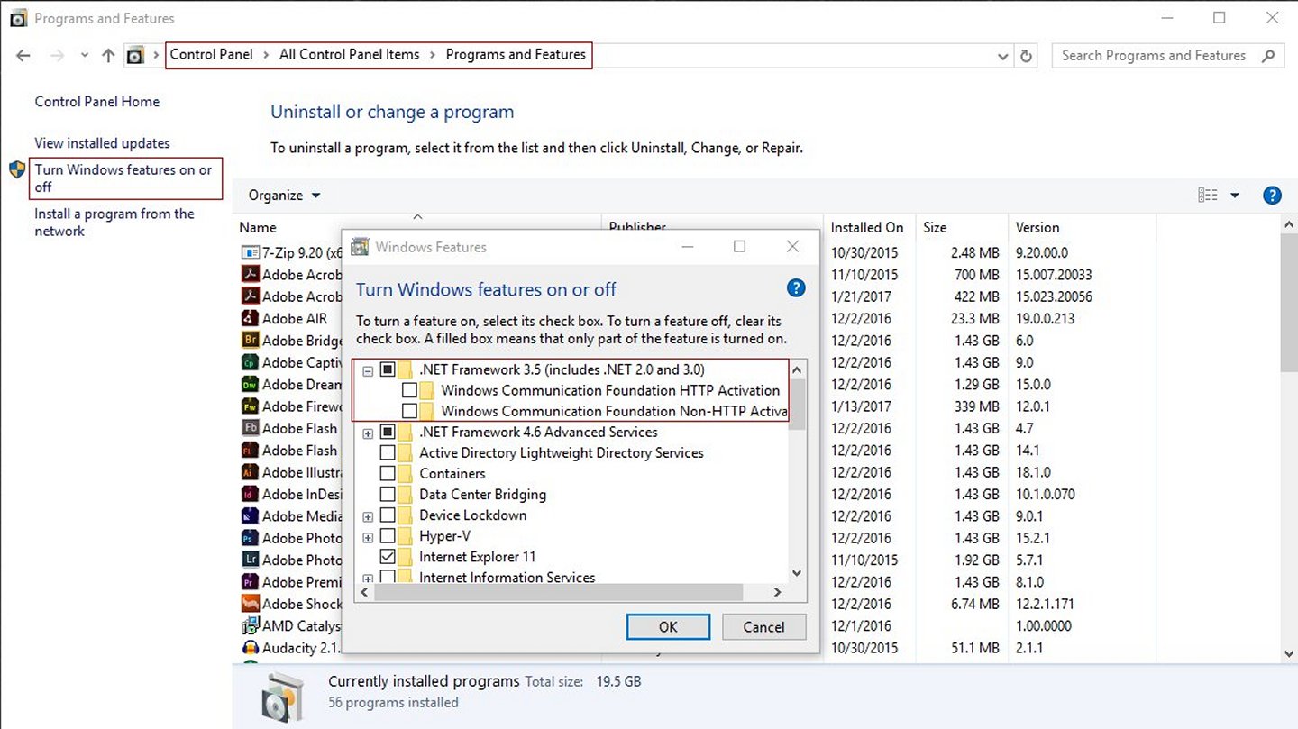 Installing .NET 3.5 On Windows 10 Workstations