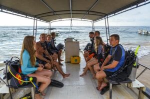People On Diving Boat Image