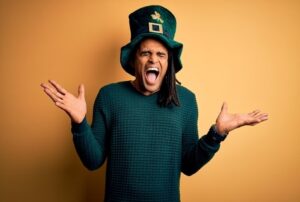Mans Dressed In Green For St. Patrick's Day Image