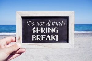 College Spring Break Placard Do Not Disturb Image

