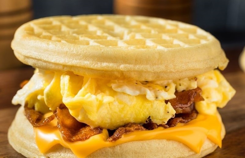 Quick And Easy Breakfast Ideas Image
Waffle Egg Bacon & Cheese